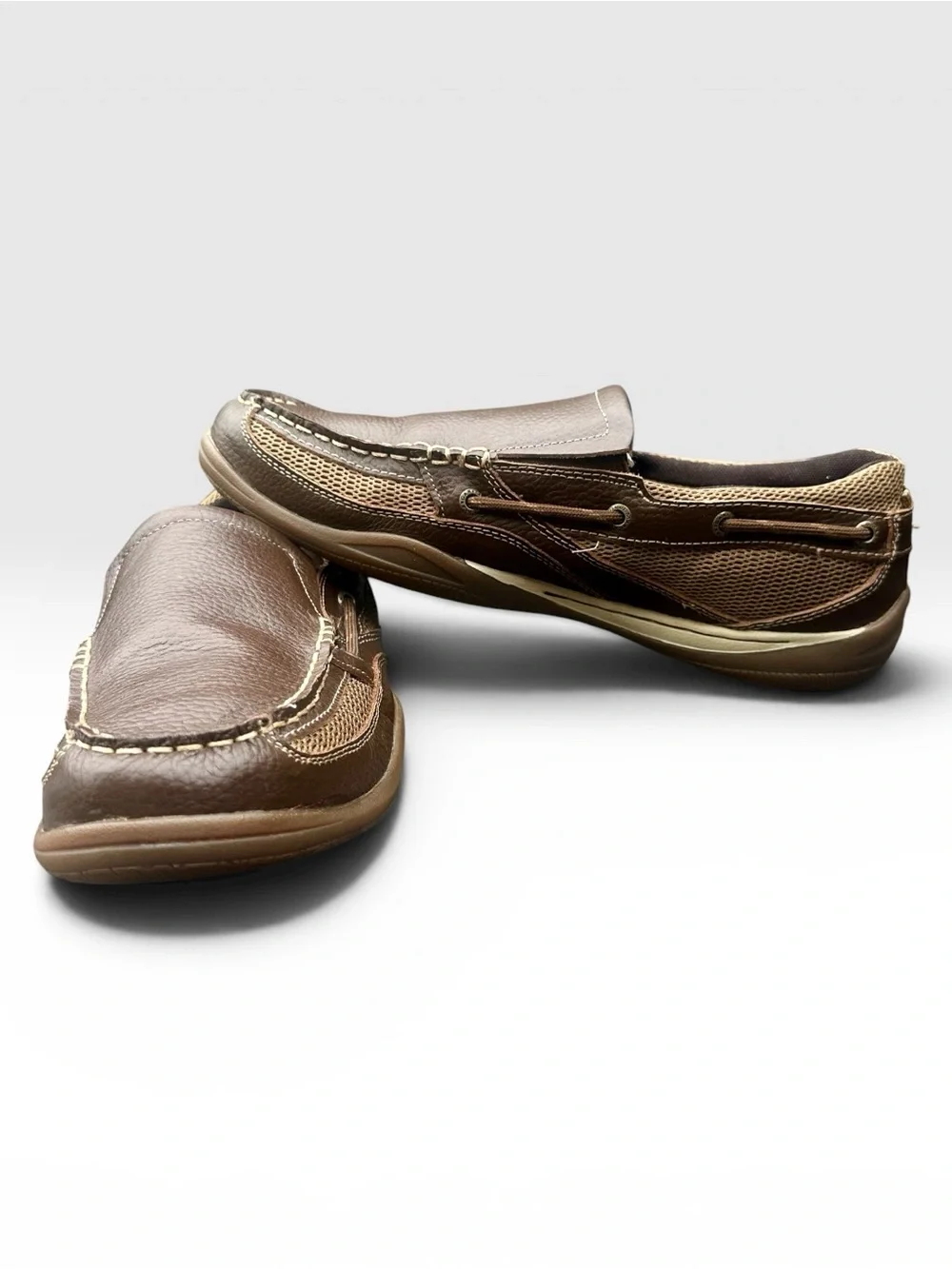 Margaritaville Men's Dark Brown Leather Slip-On Loafers